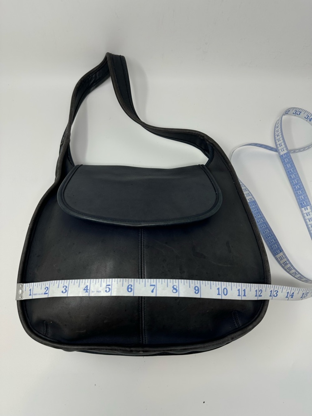 Vintage Coach 9029 Ergo Flap Leather Shoulder Bag Blue Made In USA - Picture 11 of 15